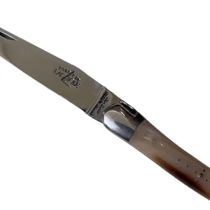 Laguiole Coltelleria | – Coltello Pieghevole 11 CM in corno biondo Lama Lucida
