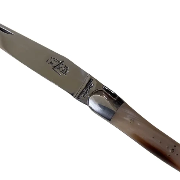 Laguiole Coltelleria | – Coltello Pieghevole 11 CM in corno biondo Lama Lucida