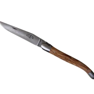 Laguiole Coltelleria | – Coltello Pieghevole 12 CM manico Olivo Lama Satinata