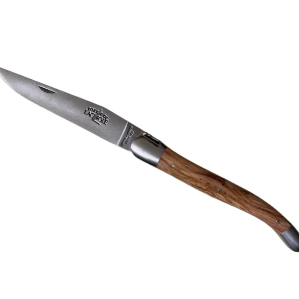 Laguiole Coltelleria | – Coltello Pieghevole 12 CM manico Olivo Lama Satinata