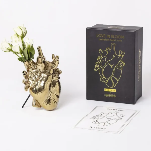 Seletti Arredo E Design | – Vaso in porcellana “Love in Bloom Gold” cm. 16,5×9 h. 25ART 09921
